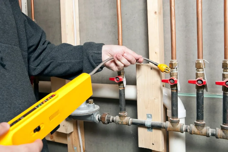 Gas line piping and shut-off valve